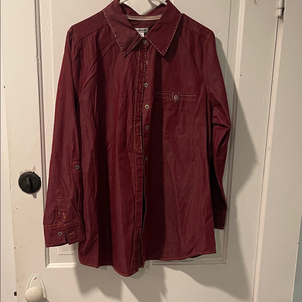 Red Button-Up Shirt
